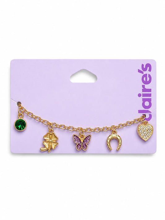 Claire's Metal Charm Bracelet With Seven Different Charms