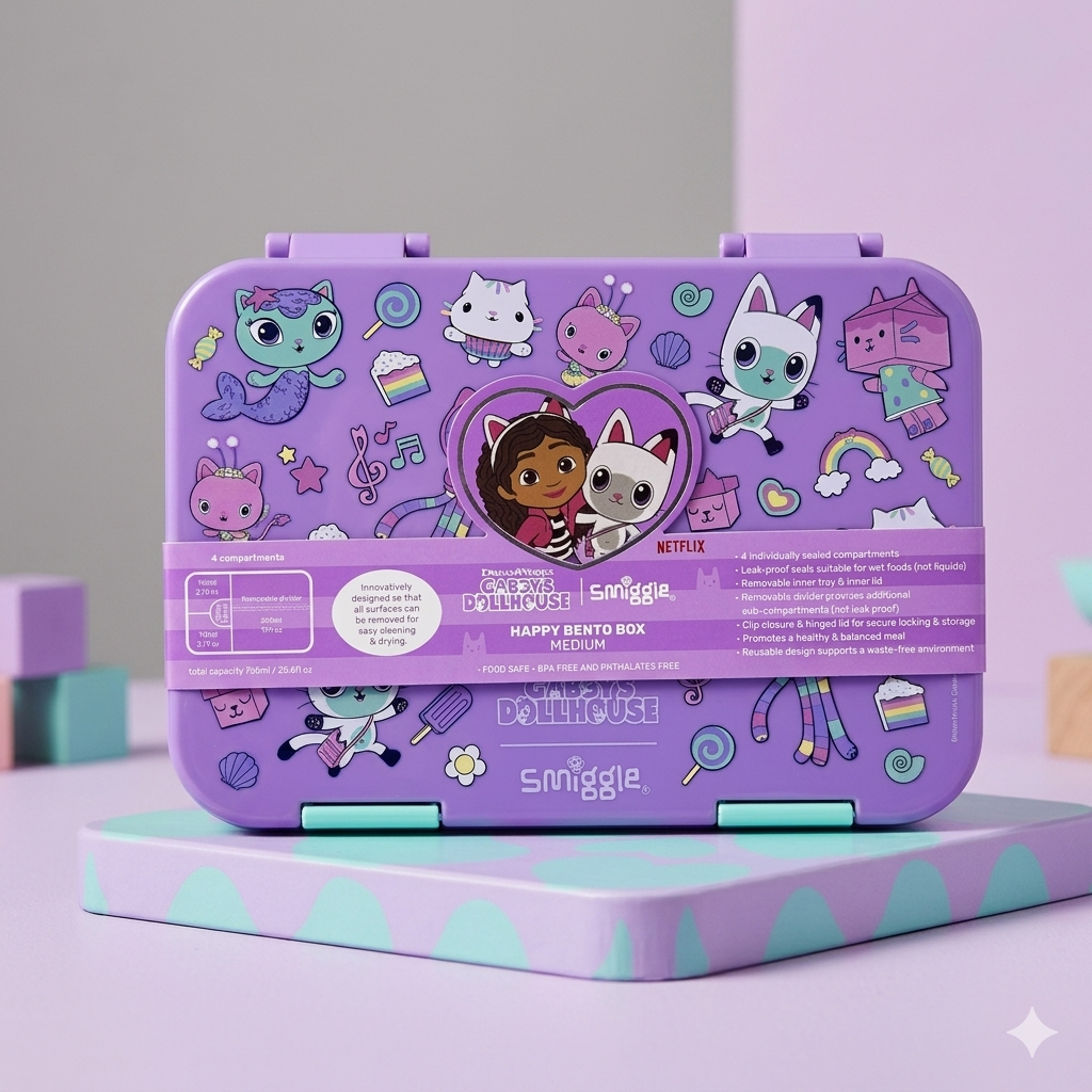 Smiggles Purple Gabby Doll House Bento Box