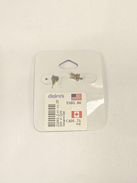 Claire’s stone encrusted heart studs (medium size )