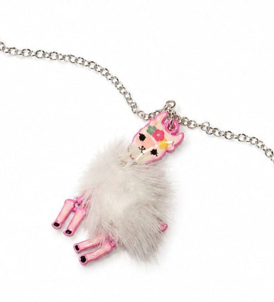 Justice uk furry dangling legs lama necklace
