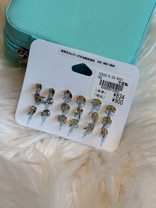 Claire’s mini studs in multi color stones pack of 9 pairs