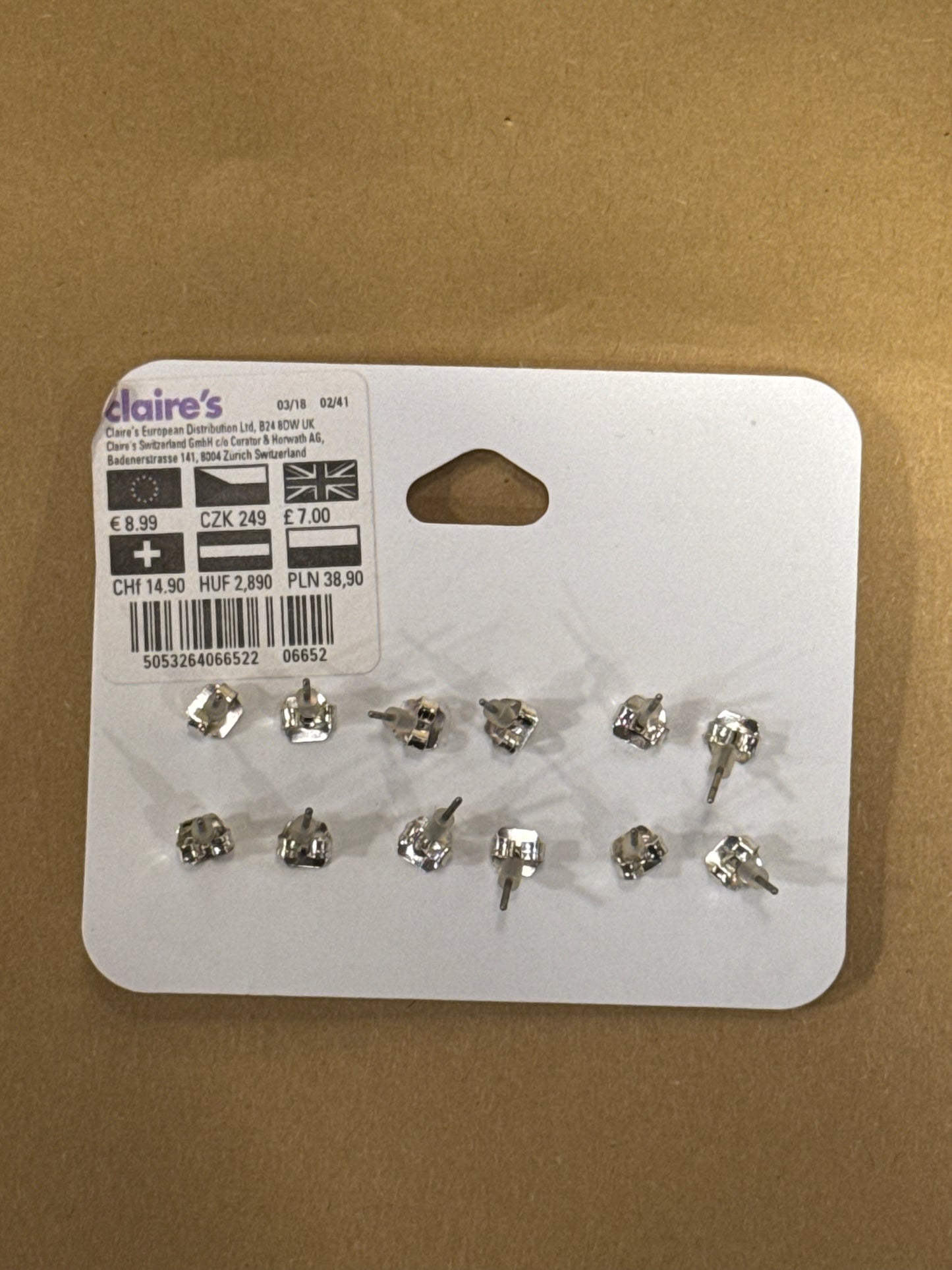 Claire’s multi size pearl and zircon studs