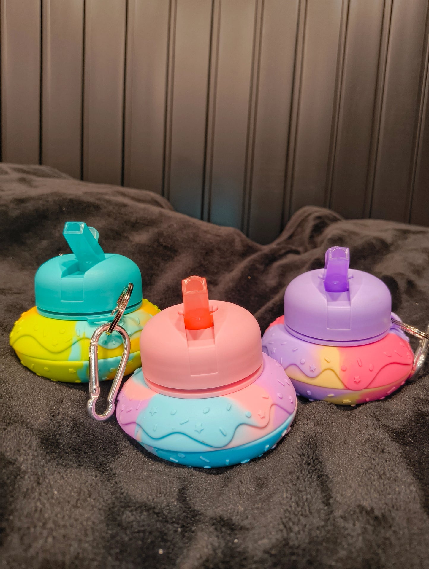 Soft Doughnut Water Bottle with Carabiner