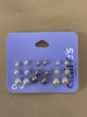 Claire’s multi size pearl grey and rose gold studs