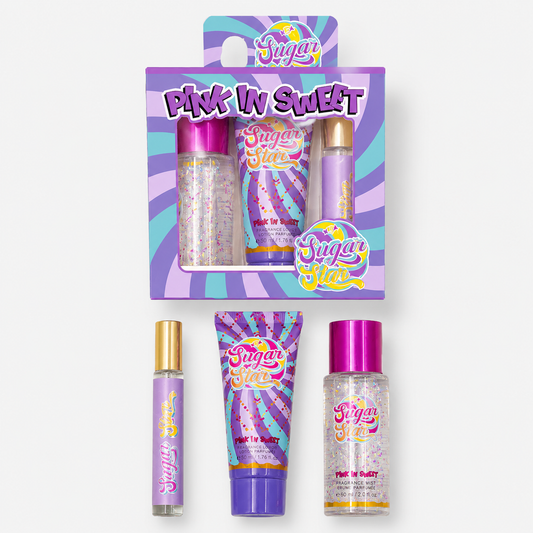 Pink in Sweet (Sugar Star) Gift Set Mist ,Hand Cream Travel Perfume