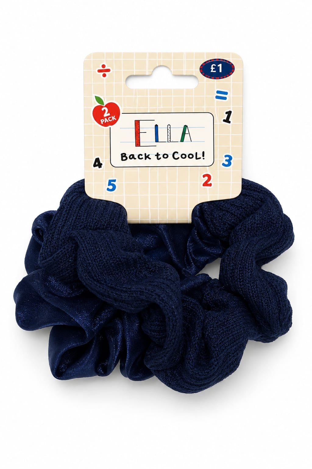 Ella Back 2 Cool B&M Stores UK Pack of 2 Medium Scrunchies
