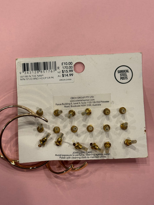 Colette by Colette Hayman Australia 9 pack Mix Metal Studs and Hoops