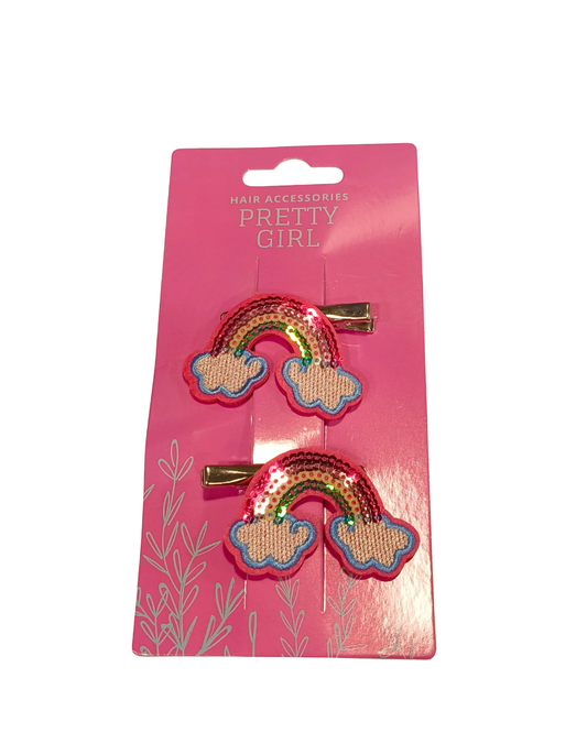 Pretty Girl Rainbow Sequins Alligator Clips