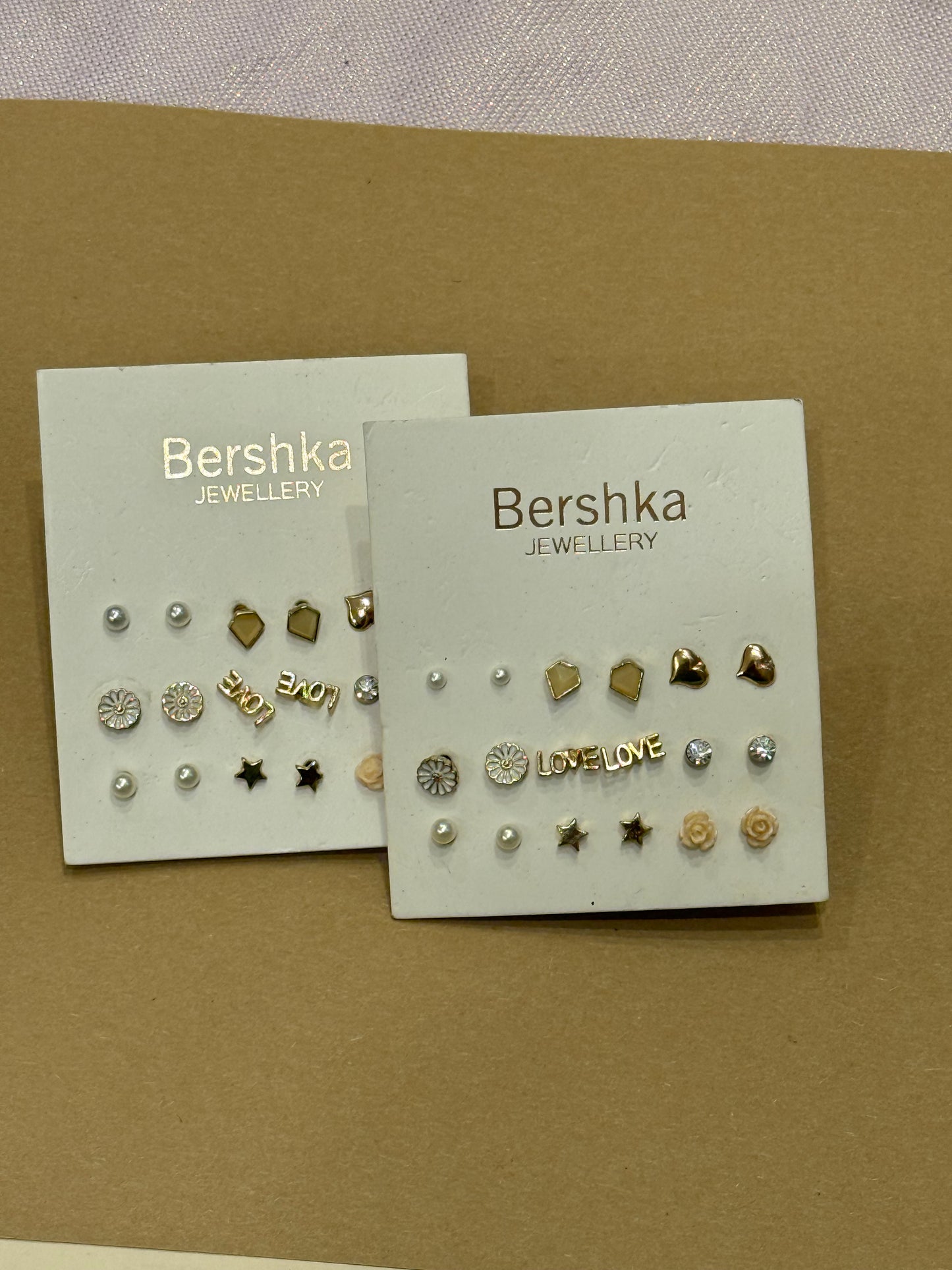 Bershka mix metal studs 9 pairs