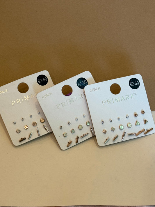 Primark pack of 9 pairs studs
