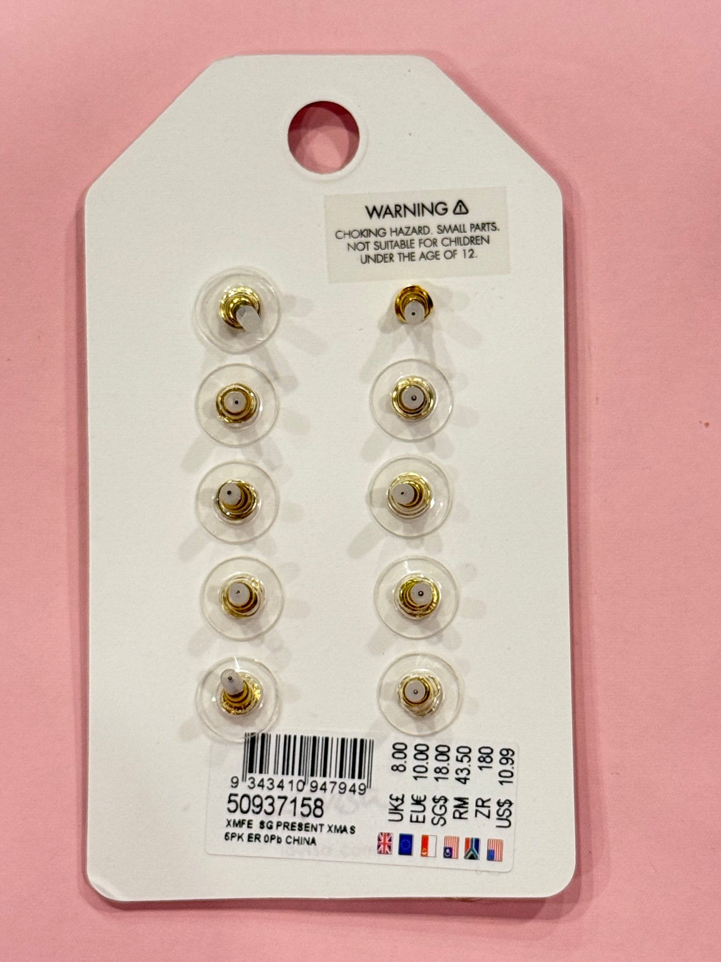 Mix Metal Enamel studs pack of 5