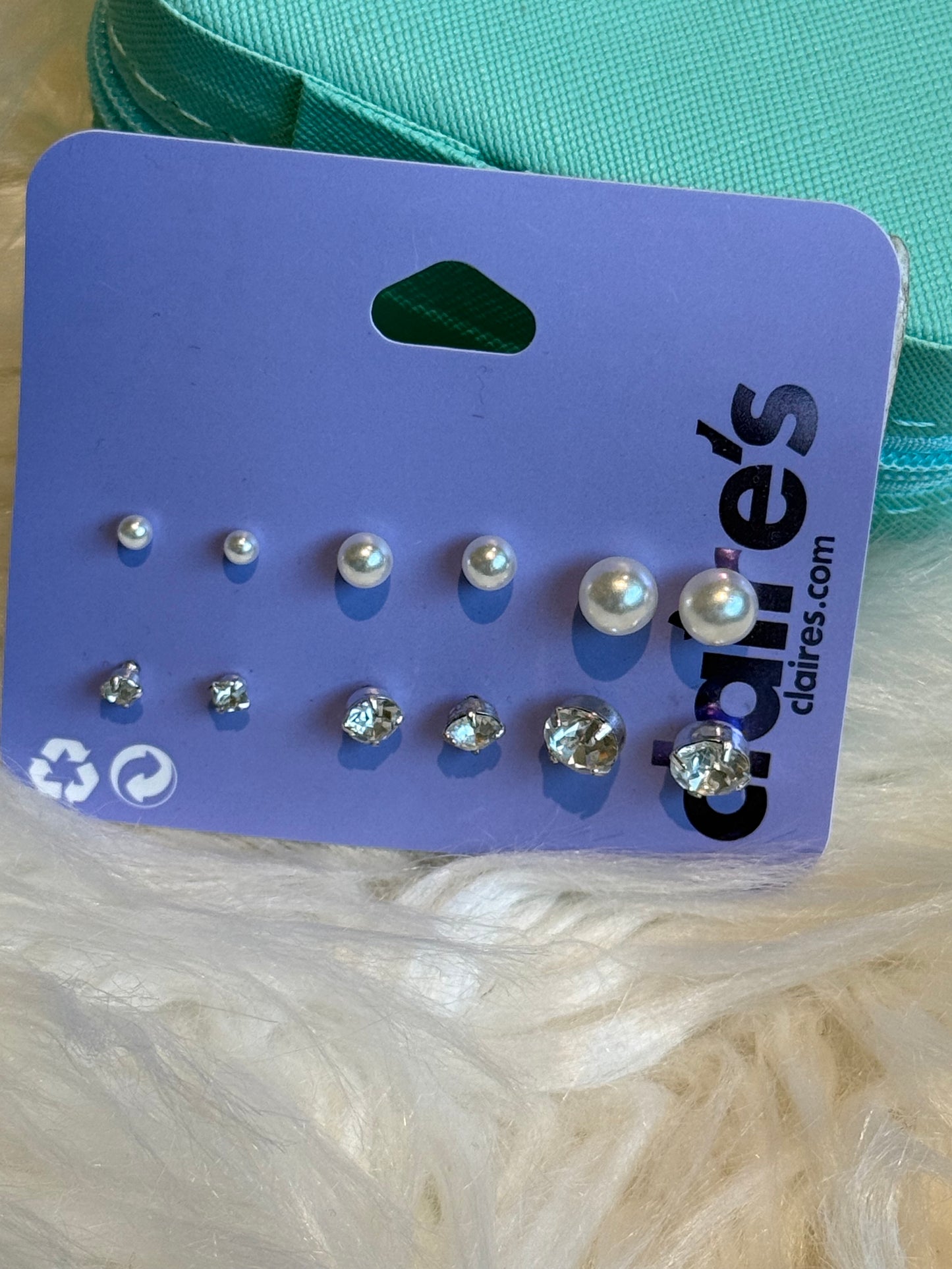 Claire’s multi size pearl and zircon studs