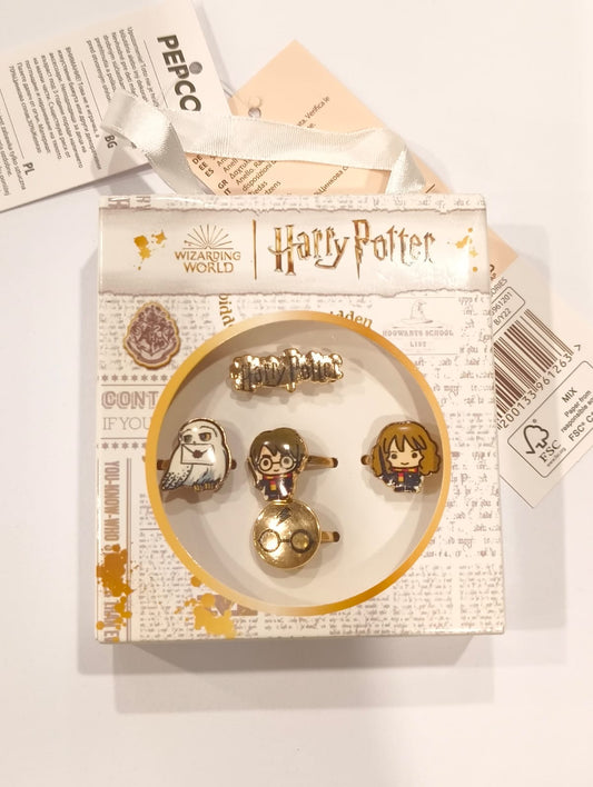 Pepco Harry Potter Metal Rings Gift Set Pack Of 5 Metal Rings Adjustable