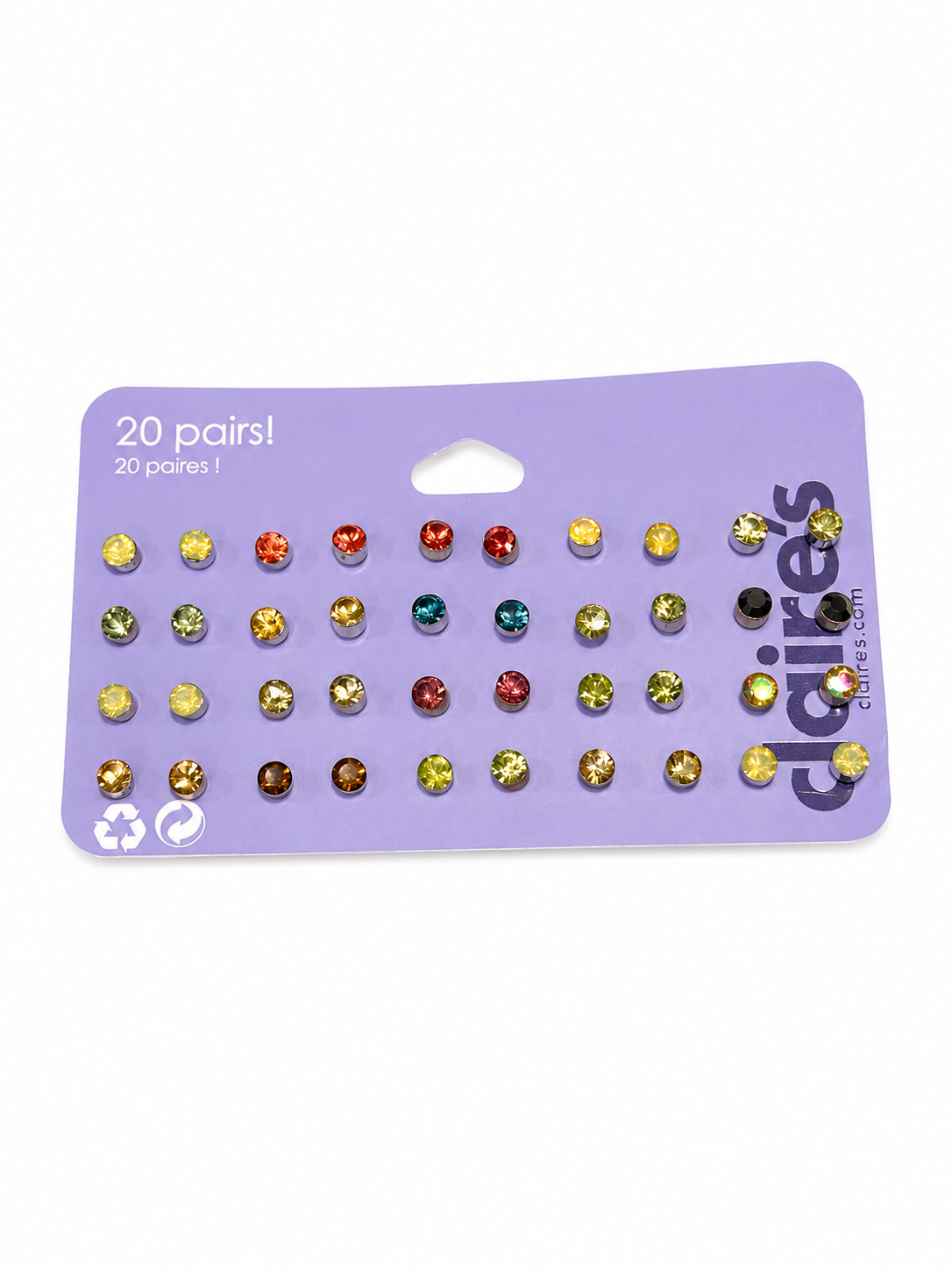 Claire’s pack of 20 rainbow studs ( sensitive solutions)
