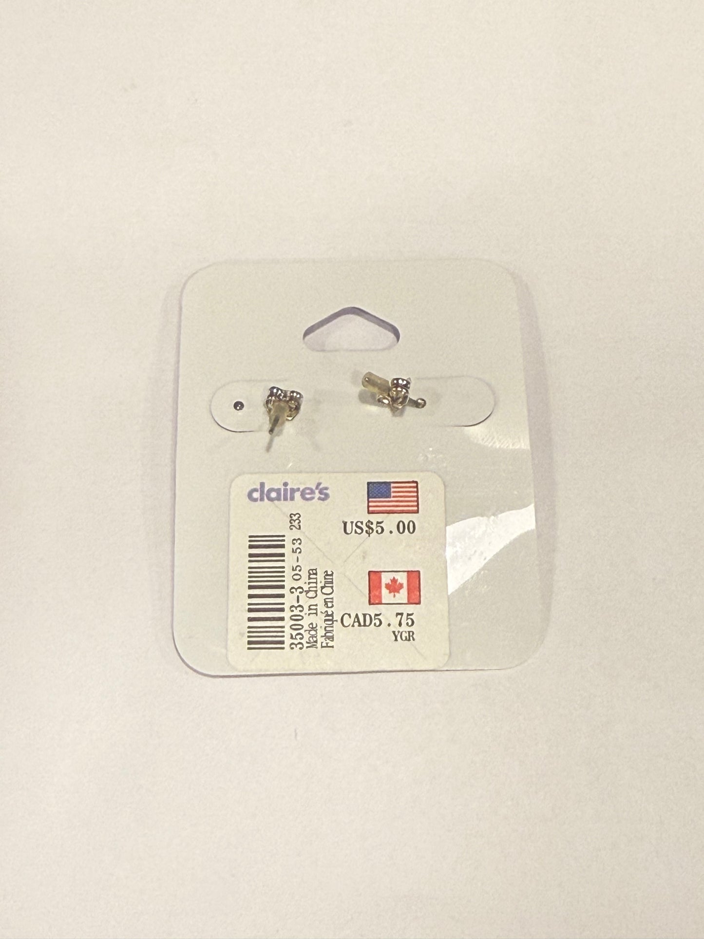 Claire’s stone encrusted heart studs (medium size )