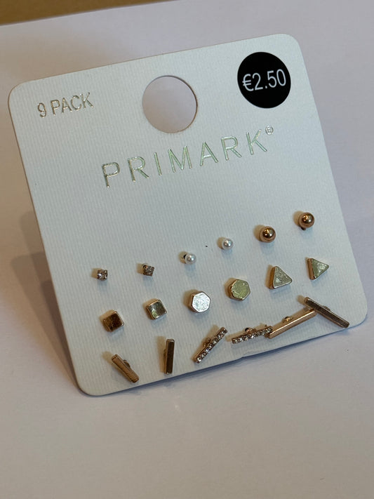 Primark pack of 9 pairs studs