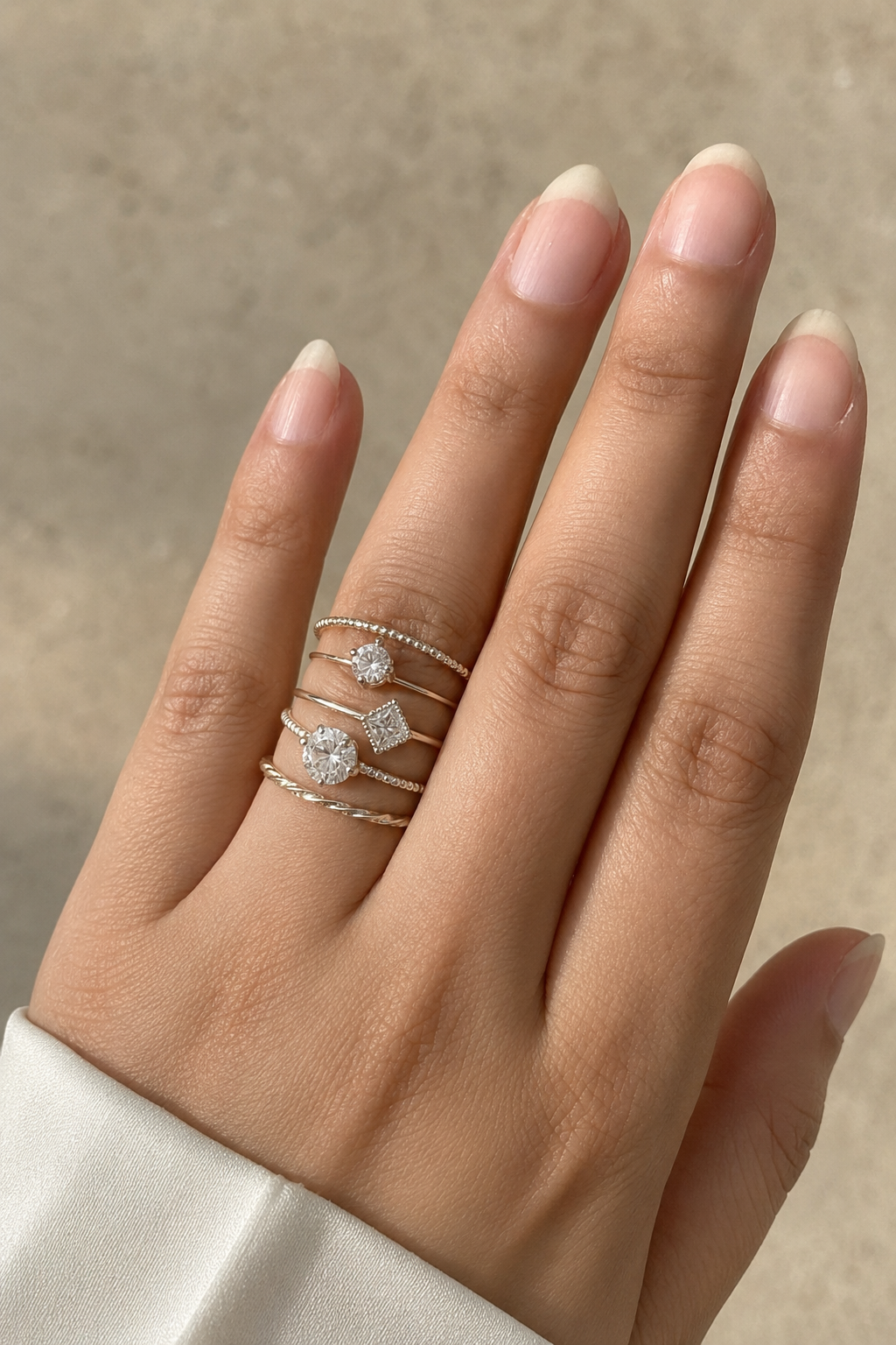 Claire’s real cubic zircon ring Stack Pack of 5