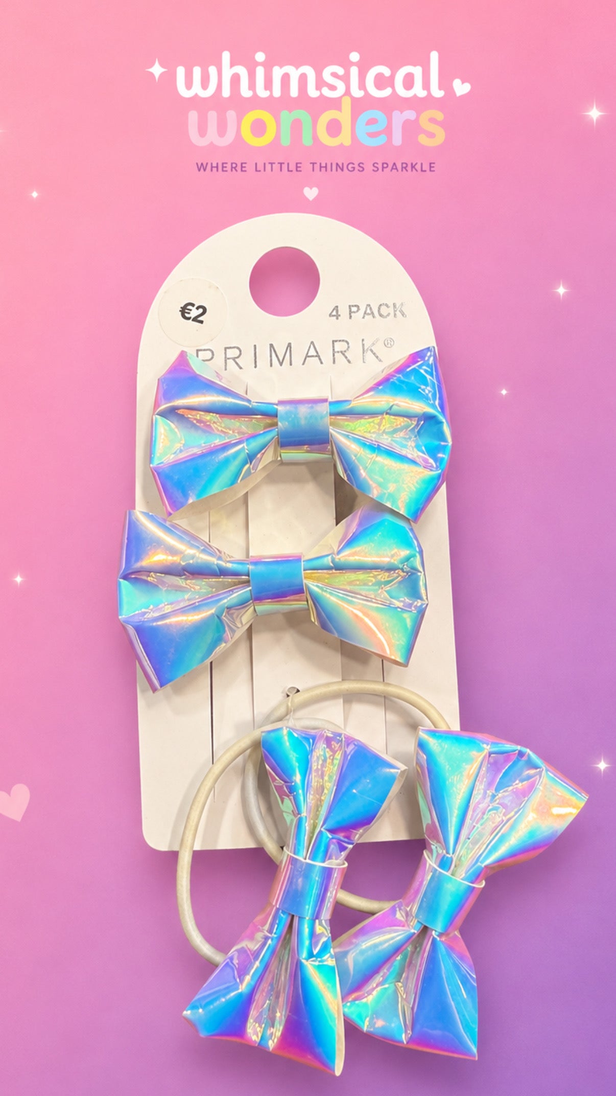 Primark Holographic Hair Accessories Set Pack of 4