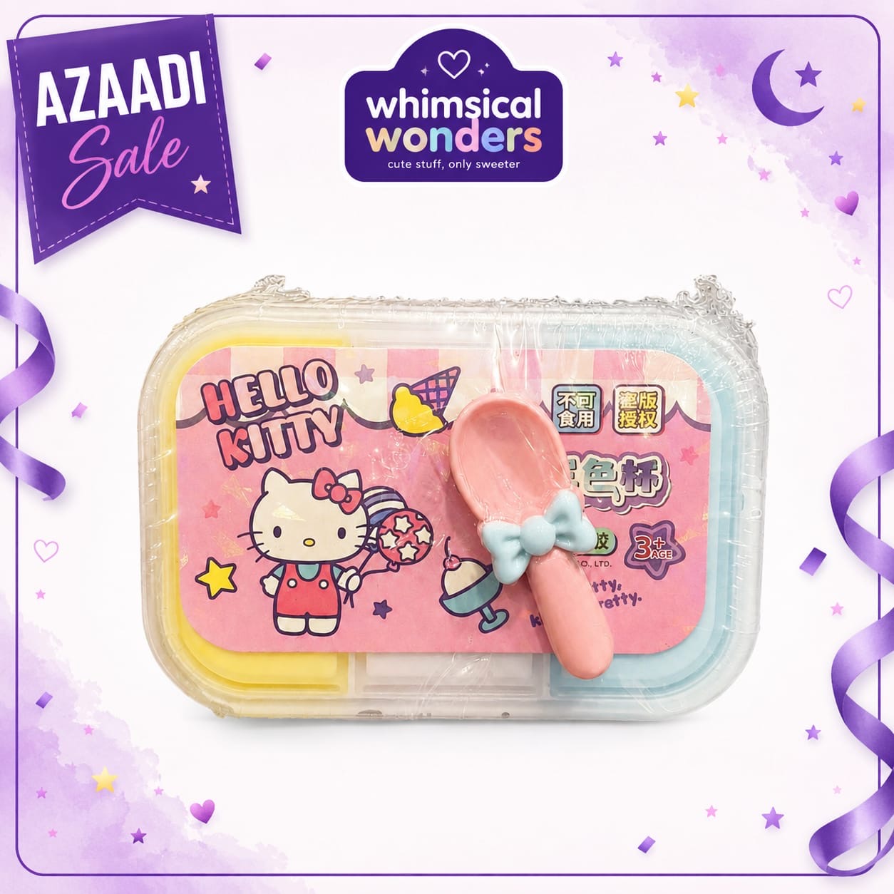 Hello kitty Sanrio Licensed Scoopable 3 In 1 Slime With kawaii Spoon