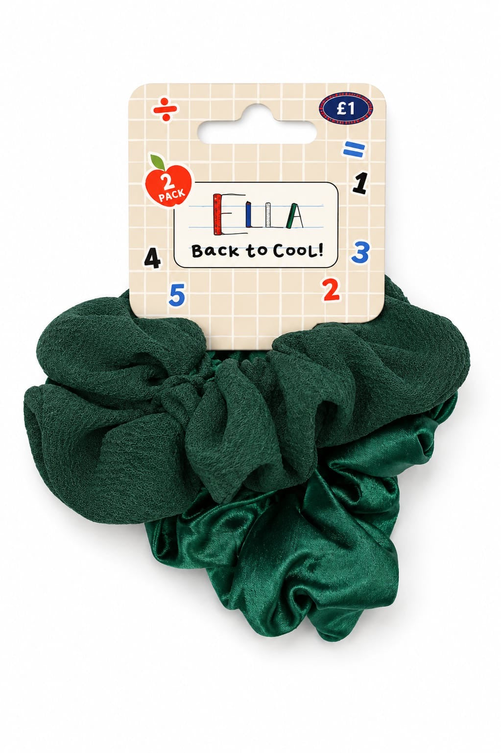 Ella Back 2 Cool B&M Stores UK Pack of 2 Medium Scrunchies