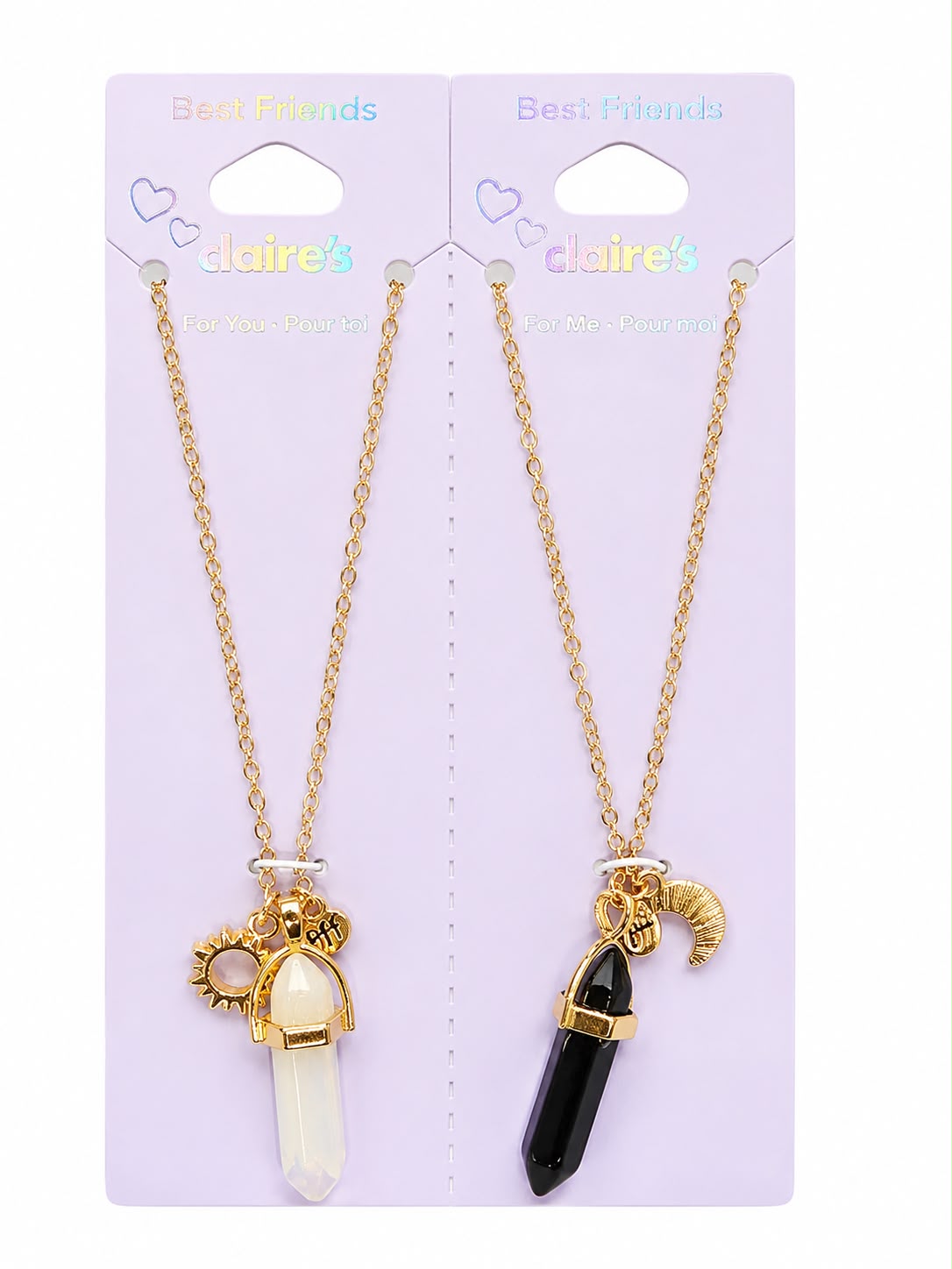 Claire’s Celestial Black and White Gemstone Necklace