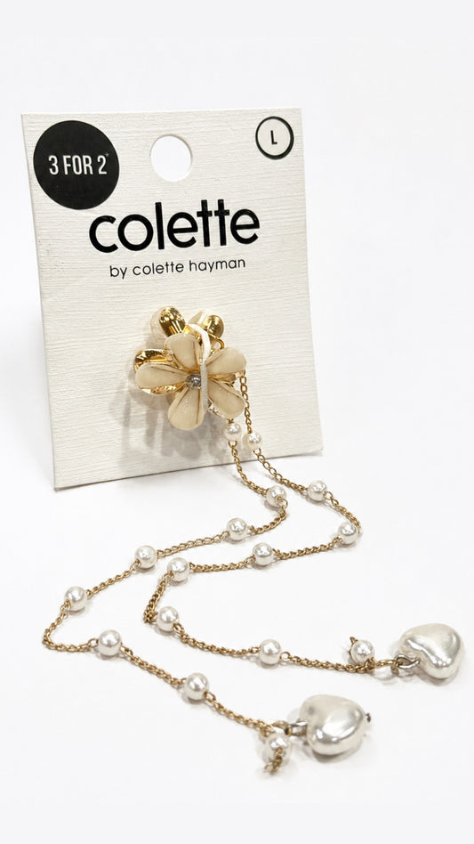 Colette by Colette Hayman claw clip with pearl heart chain detail