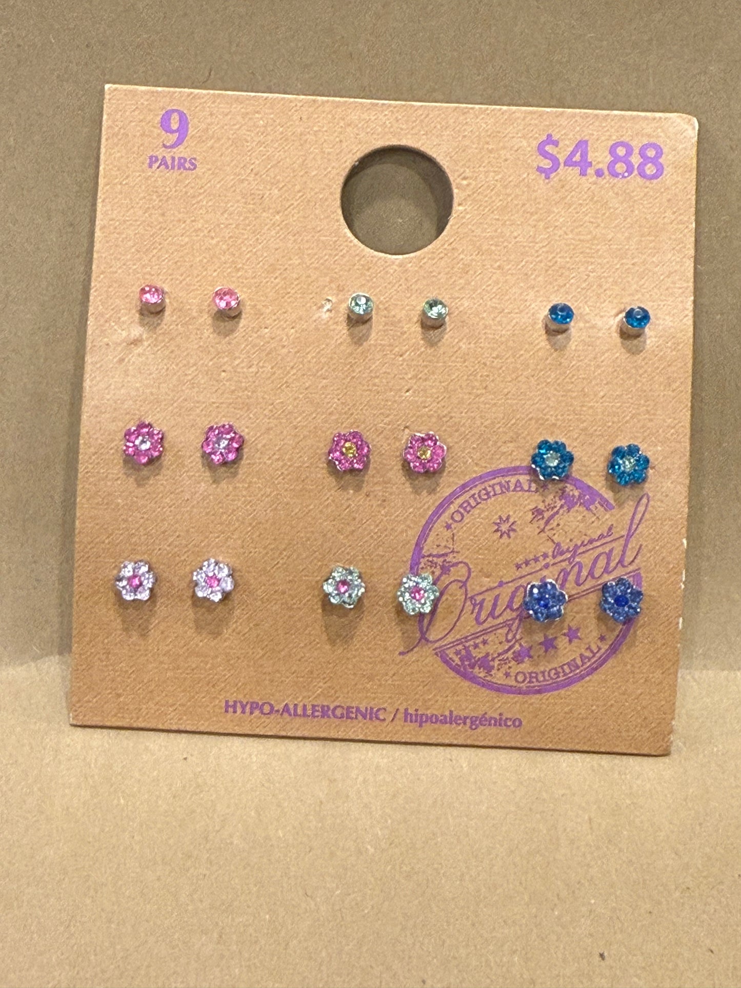 Walmart mini dainty studs in rainbow shades