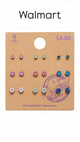 Walmart mini dainty studs in rainbow shades