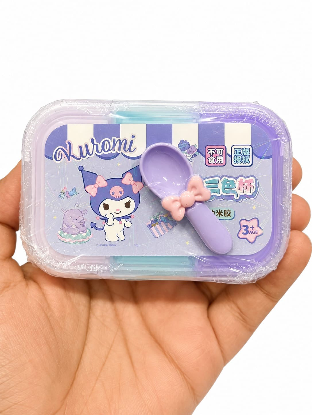 Kuromi Sanrio licensed slime scoopable 3 in 1 with kawaii spoon