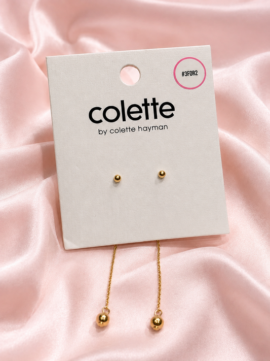 Colette by Colette Hayman Australia Tiny Studs with Ball and Chain