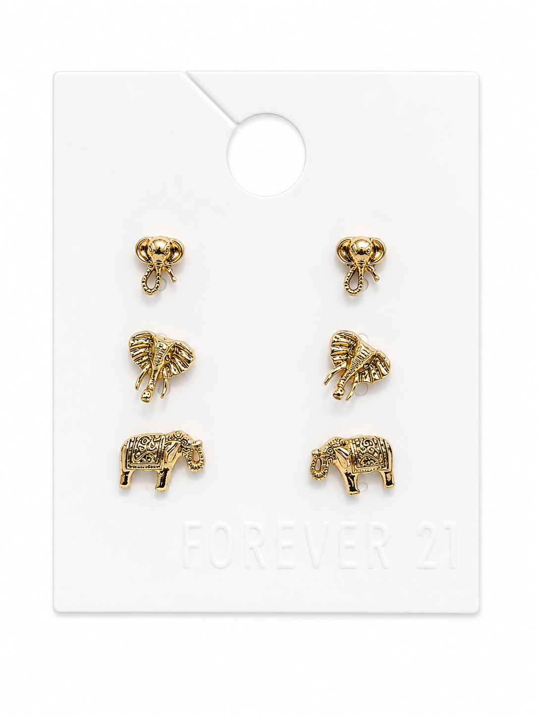 Forever 21 rustic vintage polish elephant studs