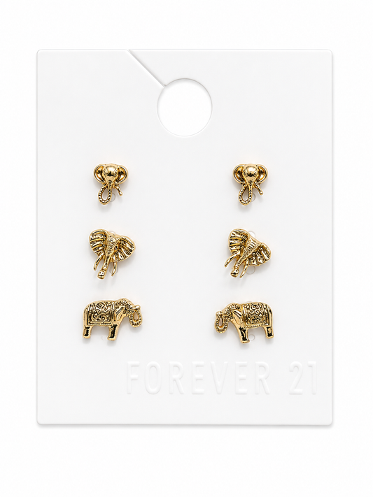 Forever 21 rustic vintage polish elephant studs