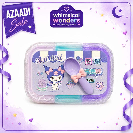 Kuromi Sanrio licensed slime scoopable 3 in 1 with kawaii spoon