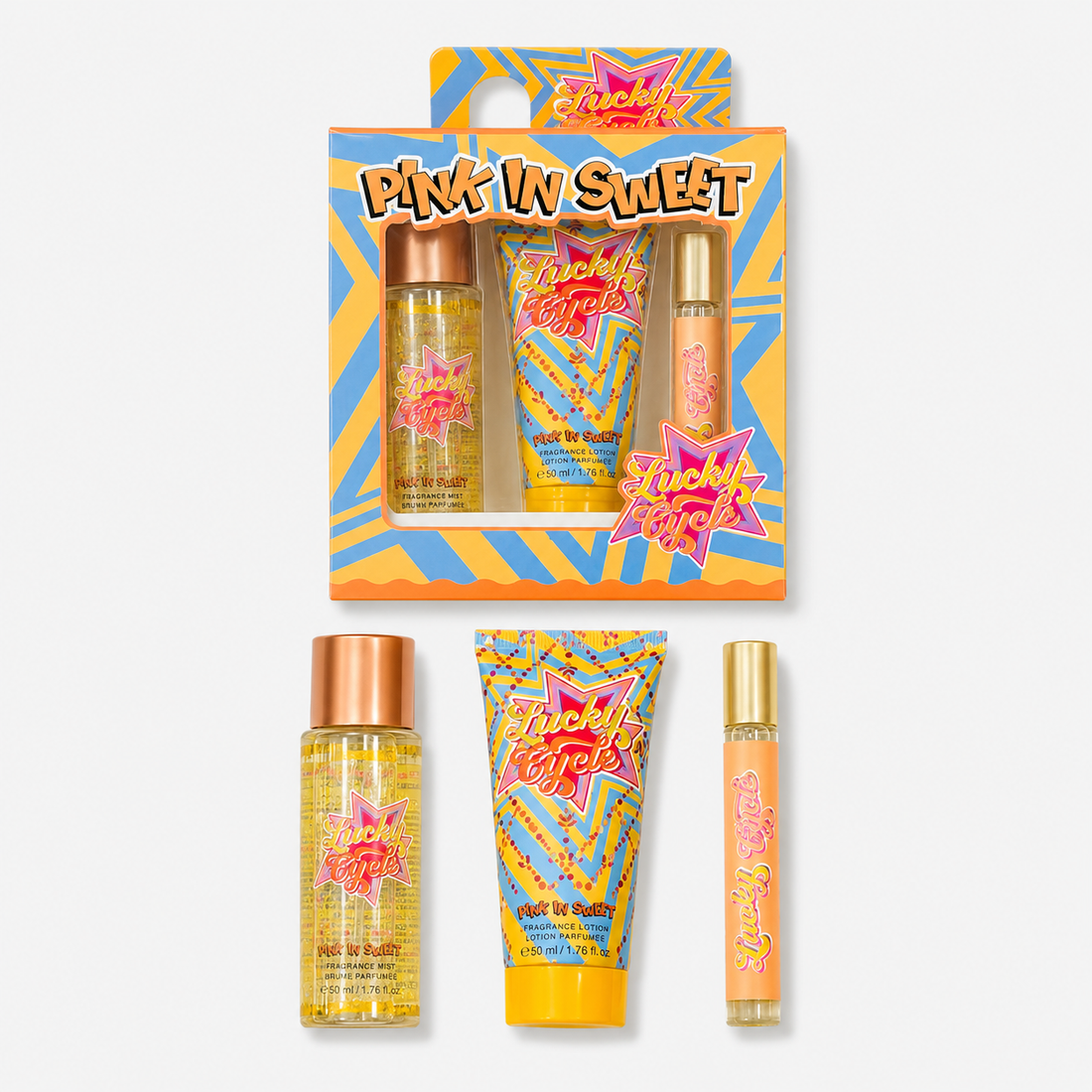 Pink In Sweet (lucky  Cycle ) Mini Mist ,Hand Cream Travel,Travel Perfume  Gift Set