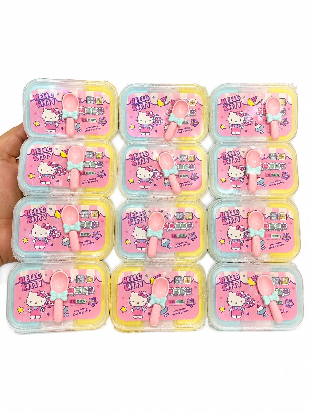 Hello kitty Sanrio Licensed Scoopable 3 In 1 Slime With kawaii Spoon