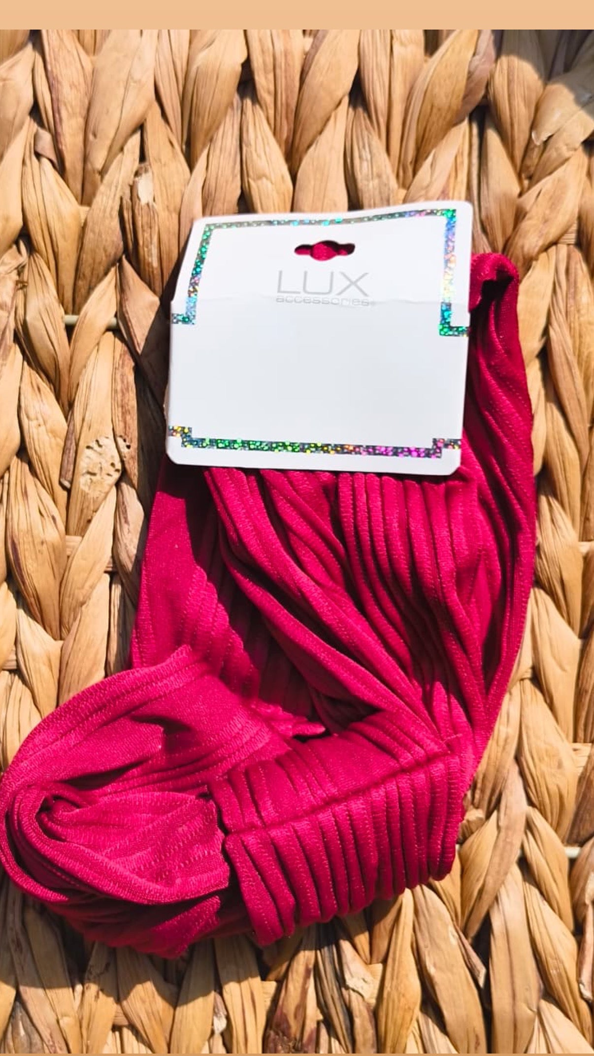 Lux luxury red textured head band