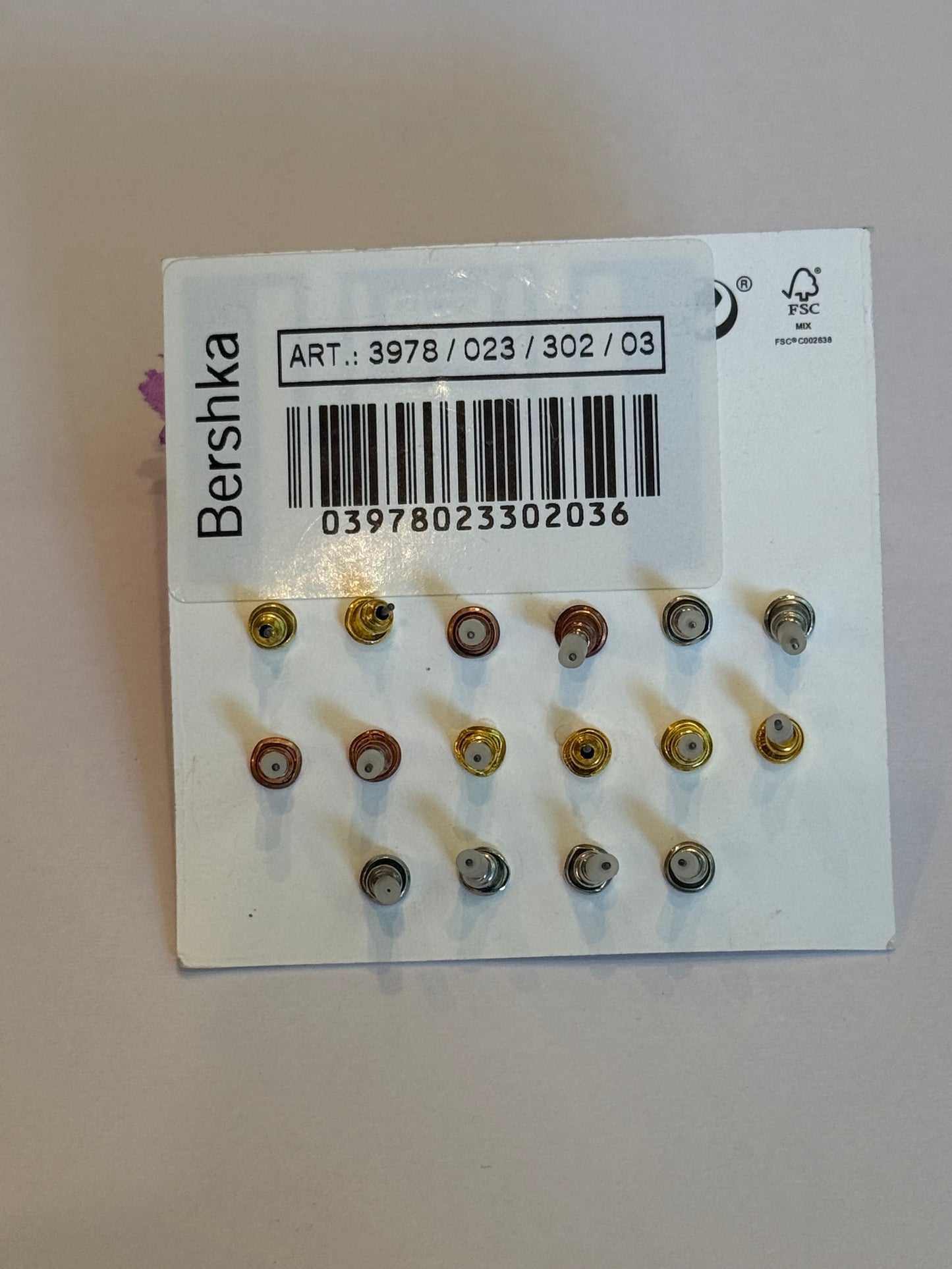 Bershka mix metal 8 pair studs