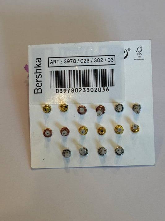 Bershka mix metal 8 pair studs