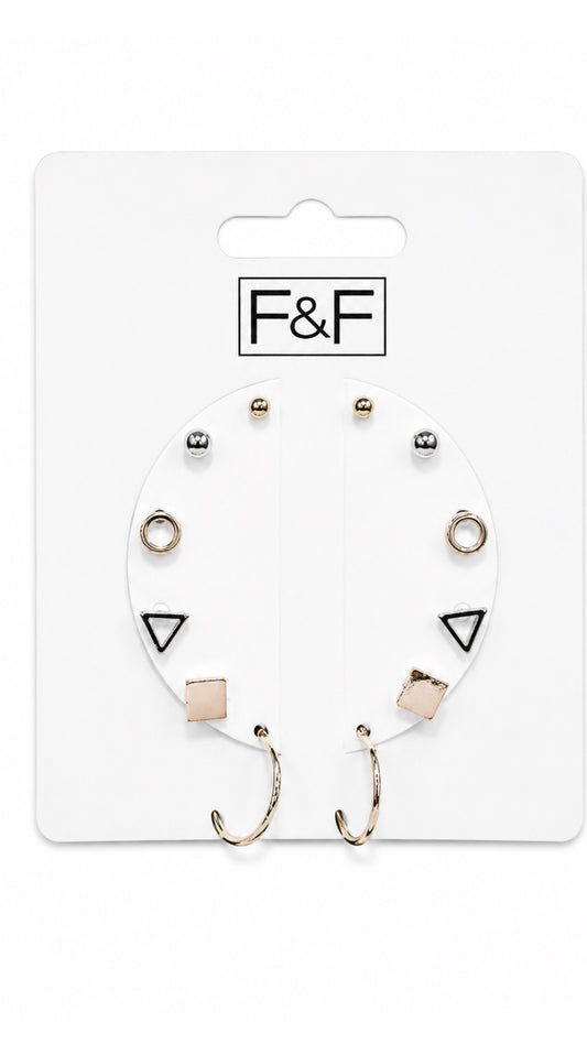 F&f pack of 6 studs and hoop