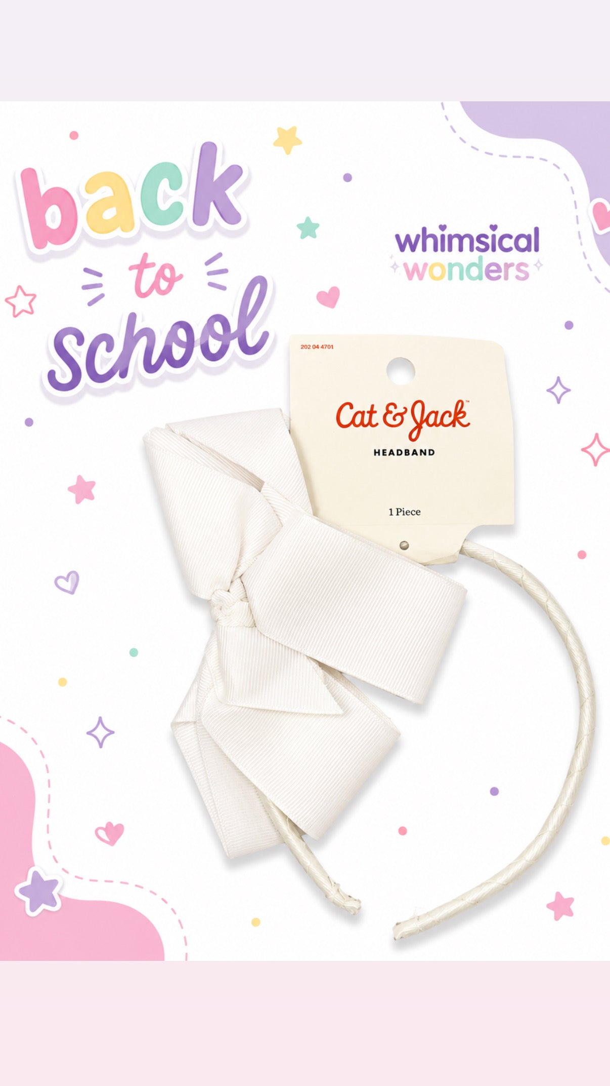 Cat &Jack White Bow Headband