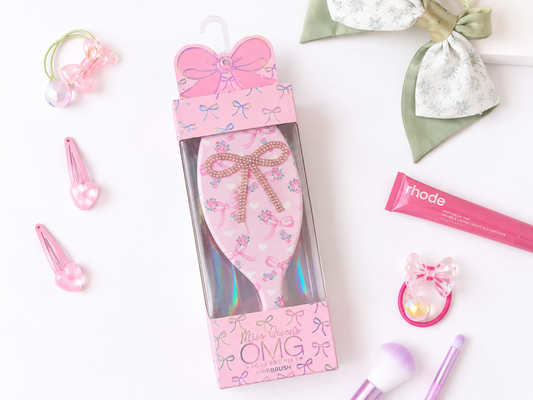 Omg acessories us full size hair brush with bedazzled bow