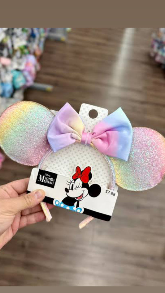 Disney original pastel glitter ombré headband with satin bow detail