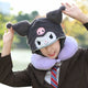 Kuromi Travel Pillow With Hoodie