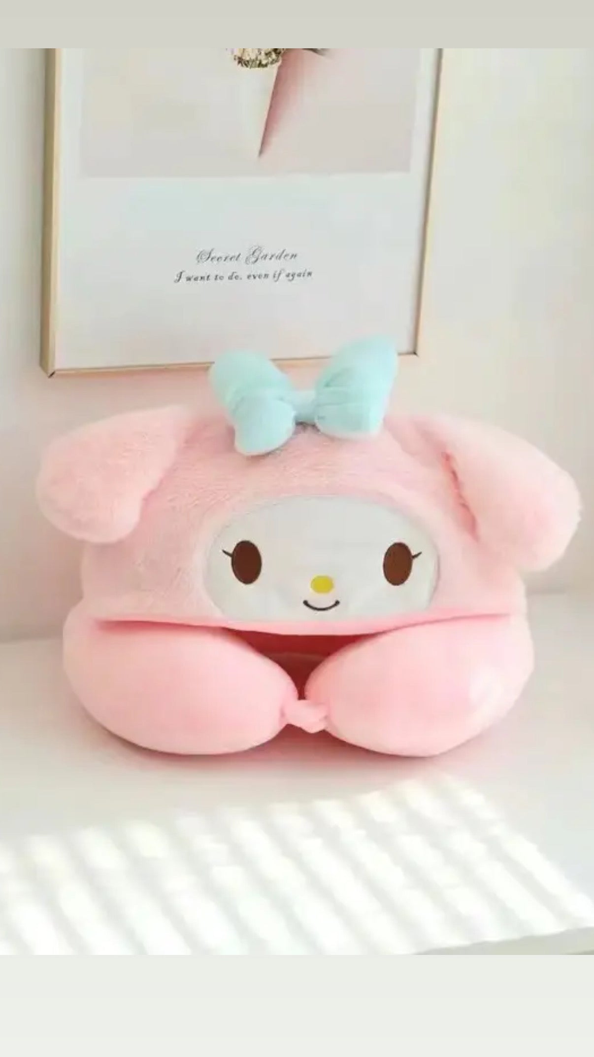 Sanrio My Melody Travel Pillow With Hoodie