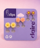 Claire’s pack of 3 Floral Studs With Clips