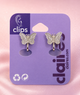 Claire’s Glitter Butterfly studs With Clips