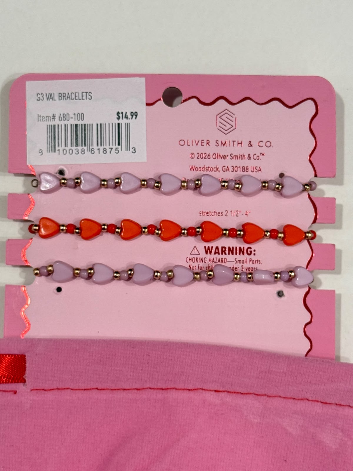 Barnes and Noble Heart Charm Bracelet with Pouch