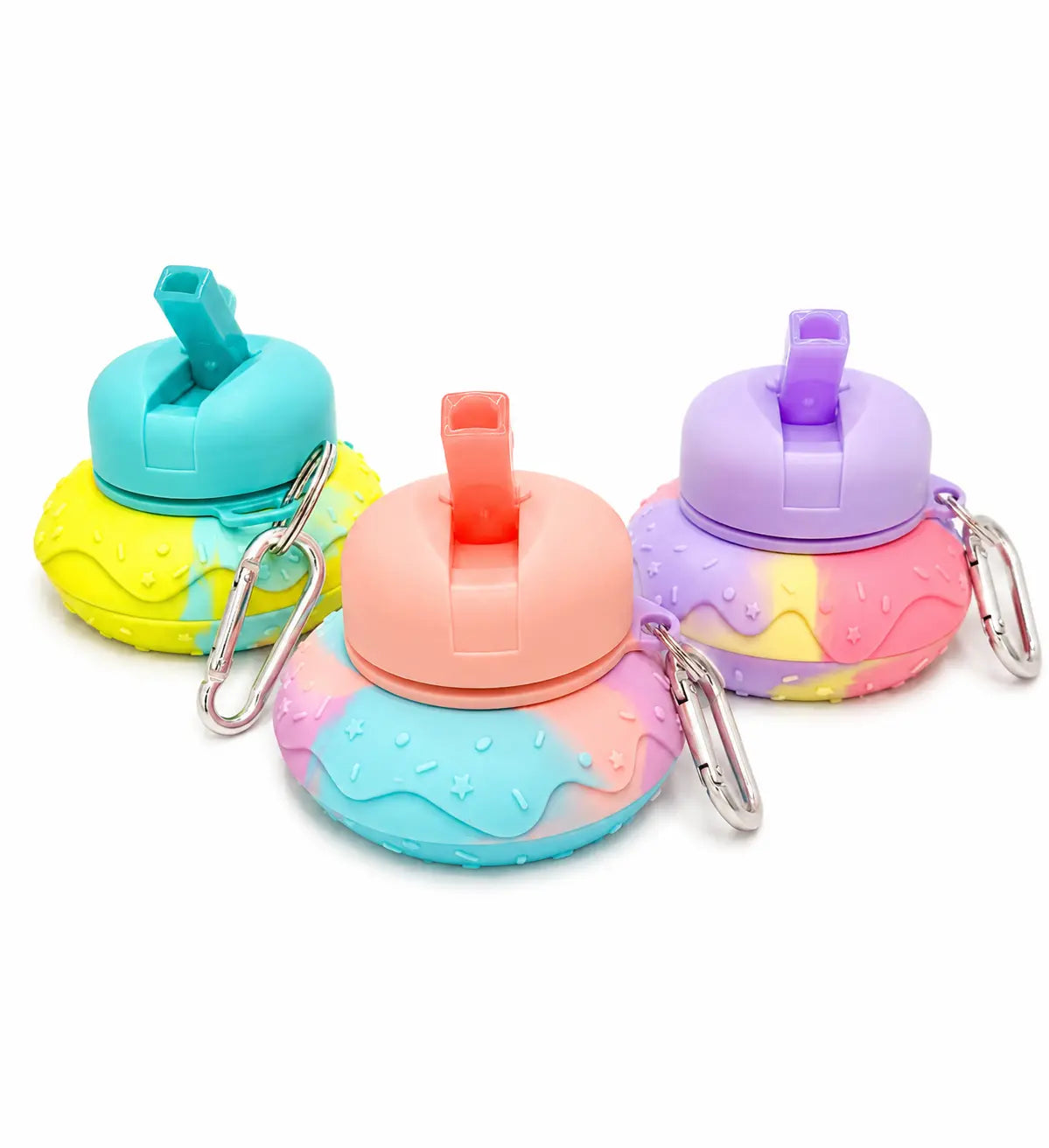 Soft Doughnut Water Bottle with Carabiner