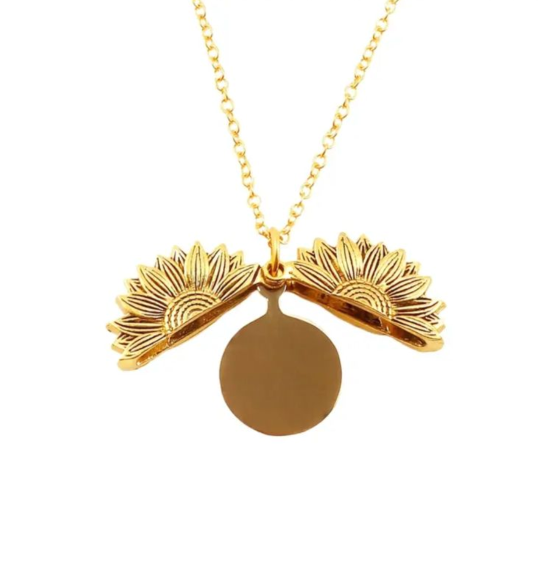 Sunflower Quote Pendant & Chain