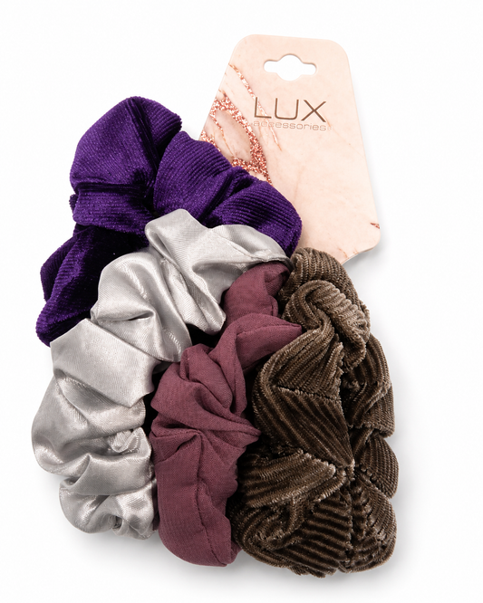 Lux Set of 4 Royal Scrunchies